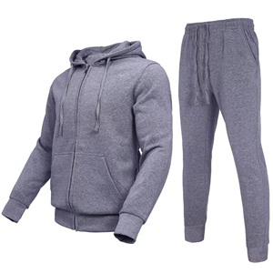 Wholesale Bulk Men's <b>Running</b> Wear Custom Blank Fleece Jogger Sweat Suits Sets <b>Hoodie</b> Sweatshirt Two Pieces Set Tracksuit - Product Image 1