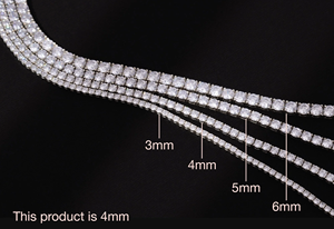 Luxury Women's Moissanite <b>Choker</b> Necklace Princess Cut Channel Setting 925 <b>Silver</b> Rhodium Plated Wedding Jewelry - Product Image 2