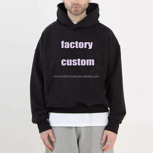 Sweat à capuche en molleton français 100 % coton de luxe, 420 GSM, épais, coupe oversize, longueur intégrale, imprimé sérigraphié, avec logo personnalisé pour homme, idéal pour l'hiver - Product Image 1