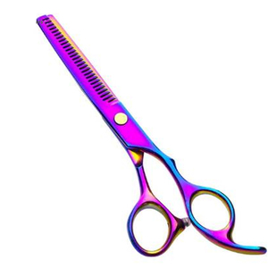 Hot Selling Customization Barber Thinning Scissors With Plastic <b>Handle</b> And Stainless Steel Blade Sharp Tip Thinning Scissors - Product Image 1
