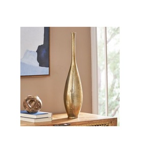 Decorative Metal Flower Vase Handmade Modern Home Accent Centerpiece Rustic Elegant Living Room Display Decor - Product Image 1