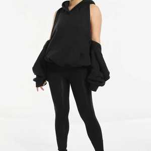 Sweat-shirt décontracté à capuche oversize pour femme avec fermeture éclair et manches détachables, imprimé devant, idéal pour l'automne - Product Image 2