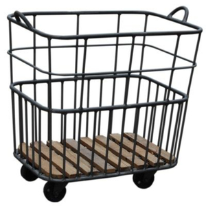 Deluxe Quality Black Coated Metal <b>Wire</b> <b>Storage</b> <b>Basket</b> Steel Organizer Classic Metal <b>Wire</b> <b>Basket</b> <b>For</b> Home And Hotel Usage - Product Image 2