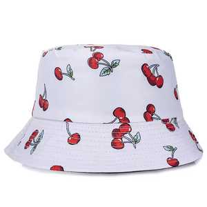 Chapeau Bob Unisexe à Imprimé Cerises en Popeline de Polyester, Décontracté, Printemps-Été, Mode Adulte - Product Image 2