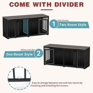 กรงสุนัขสองชั้นแข็งแรงทนทานถอดออกได้สำหรับสัตว์เลี้ยงขนาดเล็กขนาดกลาง - Product Image 5