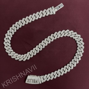 Chaîne cubaine Miami en or 10K avec fermoir personnalisé en diamant de laboratoire VVS 14MM, entièrement sertie de diamants, bijoux hip-hop pour homme, collier de luxe fait main, pour le quotidien - Product Image 4