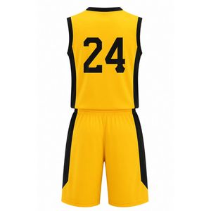 Tenue de basketball jaune pour hommes : Maillot et short légers, ensemble athlétique respirant pour l'entraînement et les matchs - Product Image 2