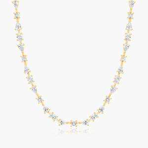 Collar de Diamantes Cultivados en Laboratorio, Oro Blanco de 14K con Baño de Rodio, Certificado IGI, Joyería de Lujo para Mujer, Color Diamante Blanco - Product Image 4