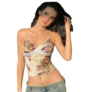 เสื้อกล้ามกีฬาผู้หญิงลำลองสำหรับฤดูร้อน ทรงสบาย แบบ Racerback ผ้าเจอร์ซีย์ เหมาะสำหรับออกกำลังกาย วิ่ง ลายพรางพิมพ์ลายแบบ Sublimation เป็นมิตรกับสิ่งแวดล้อม แห้งเร็ว - Product Image 1