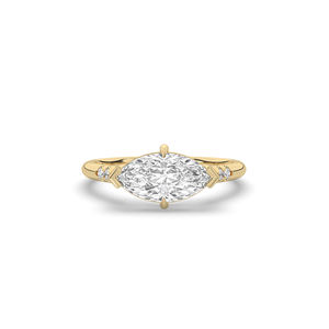 Bague de Fiançailles Légère en Or 14K avec Diamant de Laboratoire 1,70 Carat Taille Marquise Style Unique pour Femme - Vente en Gros Direct Usine - Product Image 3