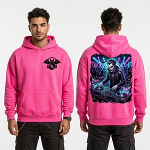 Sudadera con Capucha Beige Extra Grande Personalizada para Hombre, Estampado Vintage de Cartas del Tarot, Estilo Urbano, Sudadera de Felpa Francesa Gruesa, Sudadera con Capucha con Gráfico de Vampiro - Product Image 3