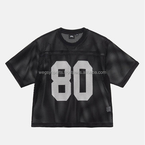 Camiseta Deportiva Unisex de Estilo Urbano, Corte Recto y Recortado, Estilo Vintage Retro, Malla Deportiva, para Fútbol, Baloncesto, Club, Servicio OEM Personalizado - Product Image 4