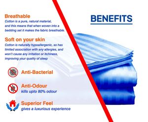 400TC Striped Linen <b>Hotel</b> <b>Quality</b> 100% Cotton Bedsheets Folded Portable Sheet Pillowcase & <b>Duvet</b> Cover Sets for Home Travel - Product Image 2