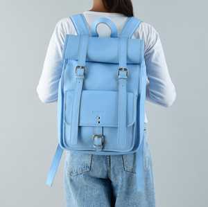 Mochila de Cuero Artesanal con Parte Superior Enrollable, Mochila de Viaje de Cuero Vacuno Genuino, Bolsa para Portátil para Hombre, Acabado Artesanal LTBP-0127 - Product Image 3