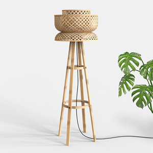 Tall bamboo <b>standing</b> lamps living room bedroom <b>lighting</b> wholesale supply handmade floor lamp - Product Image 4
