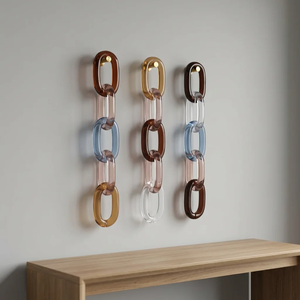 <b>Resin</b> Handmade Casting Technique Chain Link Wall Sculpture Artistic Home Decoration Irregular Shape Colorful Gradient - Product Image 5