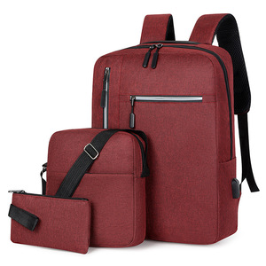 Conjunto de Mochila para Portátil 3 en 1 Gris, Resistente al Agua, Bolso Bandolera, Estuche para Lápices, Mochila de Negocios - Product Image 4