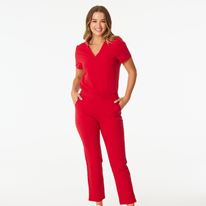 New Design Wholesale Short Sleeve Shirt O Neck Stretchable High Quality Spandex/Polyester/Rayon Heavyweight Men's <b>Scrub</b> Suits - Product Image 1