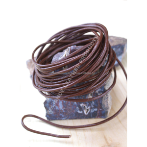 Cordon en cuir brun foncé de 3 mm, corde ronde authentique, fournitures pour la fabrication de bijoux, cuir naturel, corde épaisse et résistante pour les projets de macramé DIY - Product Image 6