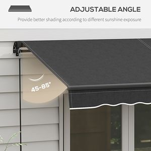 Tenda da Sole Retrattile 10x8ft Grigio Scuro con Protezione UV per Terrazza, Balcone e Giardino, Facile da Montare, Durevole e con Cassonetto - Product Image 5