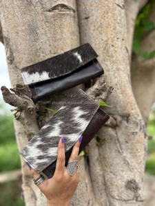 Nuevas carteras de piel auténtica hechas a mano para mujer, cartera delgada de cuero plegable, bolso de mano de piel a presión, monedero de piel de vaca auténtica - Product Image 2