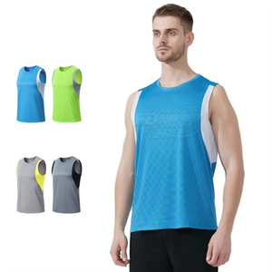 Nouveaux débardeurs sans manches pour hommes, pour la course à pied et les sports, respirants, 100% coton, écologiques, avec impression personnalisée - Product Image 1