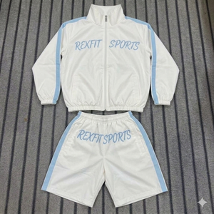 Ensemble de survêtement Rexfit Sports 2026 Premium pour homme : coupe-vent et short en nylon, ensemble deux pièces personnalisé, vente en gros - Product Image 2