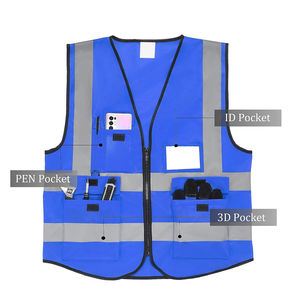 Chaleco de Seguridad Reflectante Personalizado Hivis, ANSI CLASE 2, LED Intermitente, Impermeable, Alta Visibilidad, para Hombre, para Exteriores - Product Image 4