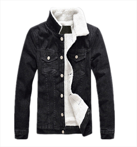 Unisex Vintage Washed <b>Denim</b> Bomber <b>Jacket</b> Casual Eco-Friendly Anti-Bacterial Wool <b>Lined</b> Baseball <b>Jacket</b> Custom Zip Streetwear - Product Image 3