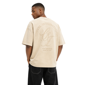 Chemises pour hommes brodées surdimensionnées, style vintage, t-shirt imprimé DTG, manches courtes et col rond, streetwear OEM - Product Image 1