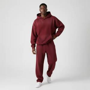 ชุดเซ็ตเสื้อฮู้ดดี้และกางเกงวอร์มผ้าฝ้าย 100% หนัก 380 กรัม พิมพ์ลายคริสตัลแบบกำหนดเอง สไตล์วินเทจ สำหรับผู้ชาย ใส่ในฤดูหนาว - Product Image 3