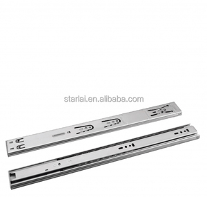 Corredera de cajón de extensión doble con rodamiento de bolas y cierre suave de acero inoxidable para gabinetes de cocina, dormitorio, comedor y sala de estar, estilo contemporáneo. - Product Image 1