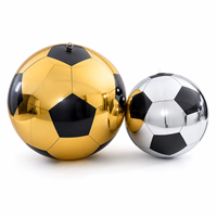 Ballon de football miroir gonflable or et argent, personnalisable, réfléchissant, pour événements et expositions commerciales
