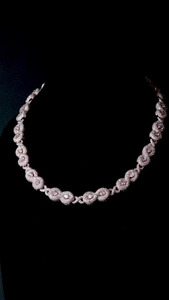S925 18K Solid Gold Lab Grown Diamond <b>Statement</b> <b>Necklace</b> Round Brilliant Cut Pavé Setting Geometric Luxury Wedding Jewelry - Product Image 3