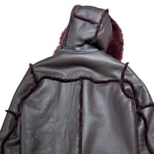 <b>Men's</b> Genuine Leather <b>Shearling</b> <b>Jacket</b> Soft Sheepskin Fur Warm Winter Aviator Biker Coat Premium Classic Outerwear Style - Product Image 2