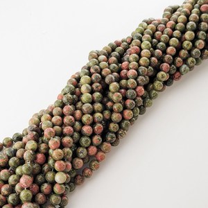 Cuentas redondas microfacetadas de unakita natural de alta calidad, piedra preciosa de unakita roja de 8 mm, cuentas sueltas para la fabricación de joyería al por mayor. - Product Image 3