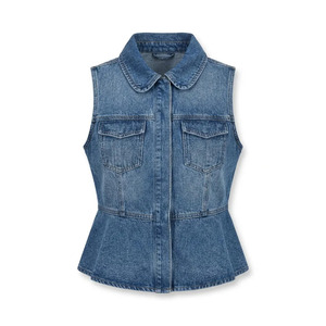Proveedor de colección de chalecos vaqueros personalizados para mujer, chalecos vaqueros con MOQ bajo, fábrica mayorista para minoristas estadounidenses - Product Image 5