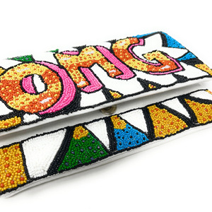 Bolso de Mano con Cuentas de Diseño OMG Comic Pop, Bolso de Mano Plegable y Duradero con Lentejuelas Coloridas, Bolso de Mano con Cadena de Cuentas, Portátil y Antirrobo - Product Image 5