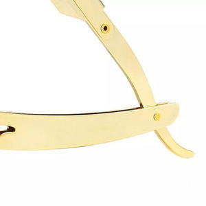 Rasoir de barbier de style nouveau, manche droit jaune, rasoirs pliables pour hommes - Product Image 3