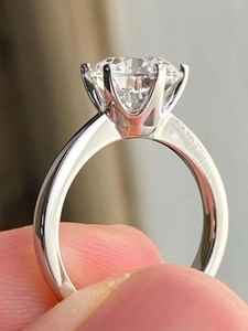 Creative <b>Craft</b> Moissanite Round Cut Diamond Gorgeous <b>Ring</b> Original 925 Silver Fine Modern Style Gift Jewelry For Birthdays party - Product Image 3