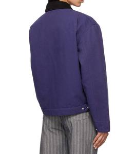 Veste de travail unisexe en toile robuste, style vintage, imperméable, violette, avec fermeture éclair, service OEM - Product Image 2