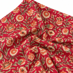 Tissu en voile de coton peigné 60S/60S léger, imprimé à la main par bloc, motif floral, accessoires pour filles 90, par Pinksa Fashion - Product Image 6