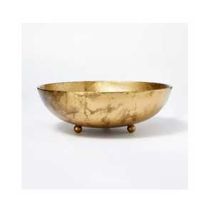 Frutero de Metal Dorado Martillado de Lujo, Plato para Servir Ensaladas con Acabado de Latón Premium, Elegante Centro de Mesa Grande - Product Image 3