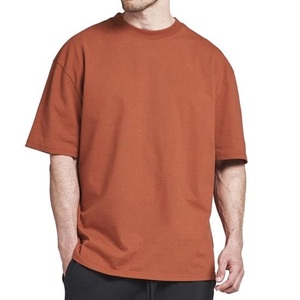 T-shirt Homme en Jersey de Coton Lourd, Vêtement d'Été, Coutures Inversées, Broderie Vieillie, Col Rond, Manches Courtes, Coupe Slim, 300g - Product Image 4