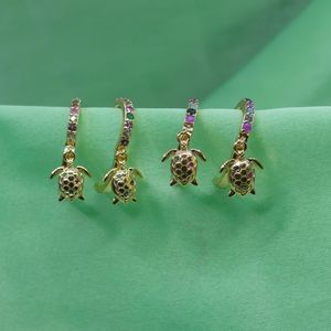 Fashionable 925 Sterling Silver Gold Plated <b>Jewelry</b> Multi Tourmaline Gemstone Women Wear <b>Turtle</b> Earring Set - Product Image 3
