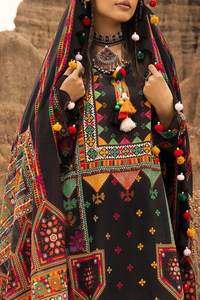 Nouvelles arrivées : robe afghane Kuchi pour femmes, élégante, à volants en dentelle, appliqués brodés, coupe ajustée, manches longues. - Product Image 4