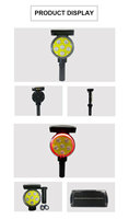 Feu de signalisation solaire premium SWLN8-HL - Portée 1000m, Profondeur 350mm, 3 modes de clignotement, Double alimentation, Protection IP66, LED réfléchissante diamant