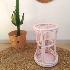 Best Selling Home Furniture Rattan pink Wicker bar Stool Chairs New Lovely Design Counter <b>Pouf</b> Stools - Product Image 2