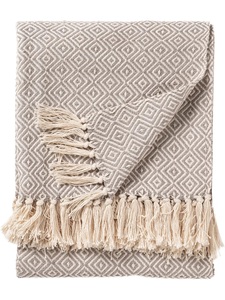 Manta de Algodón 100% con Diseño Jacquard a Rayas |   Mantas Decorativas Ecológicas Tejidas a Mano para Sofá y Cama - Product Image 5