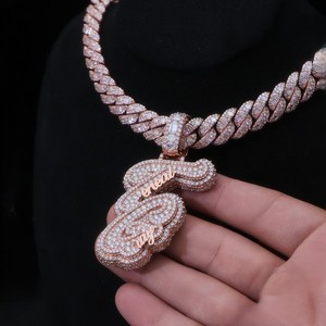 Joyería para Raperos, Colgante Personalizado de Plata de Ley 925 con Moissanita y Perla de Agua Dulce, con Cierre de Corazón en Oro Rosa de Dos Tonos Certificado - Product Image 6